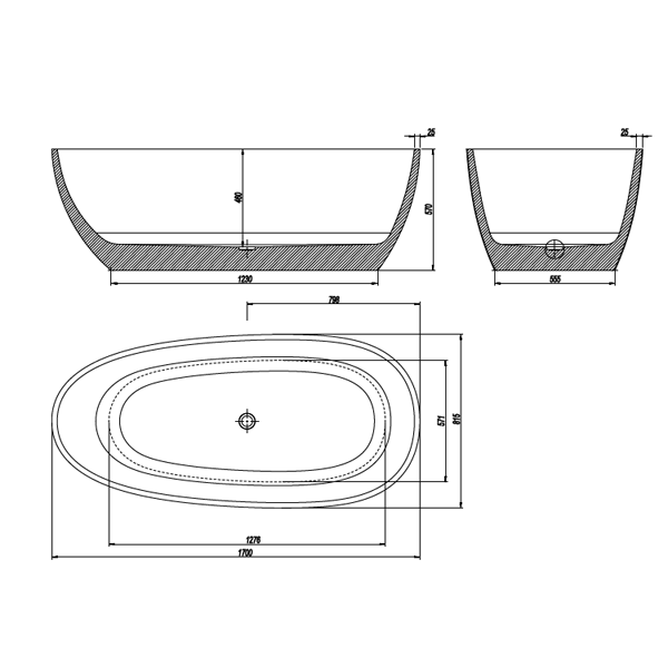 Pure-Acrylic-bathtub-NILE-Drawing