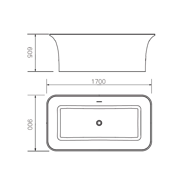 Solid-Surface-Bathtub-D-6027-Drawing