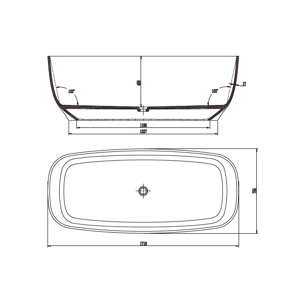 Solid-Surface-Bathtub-D-6080-Drawing